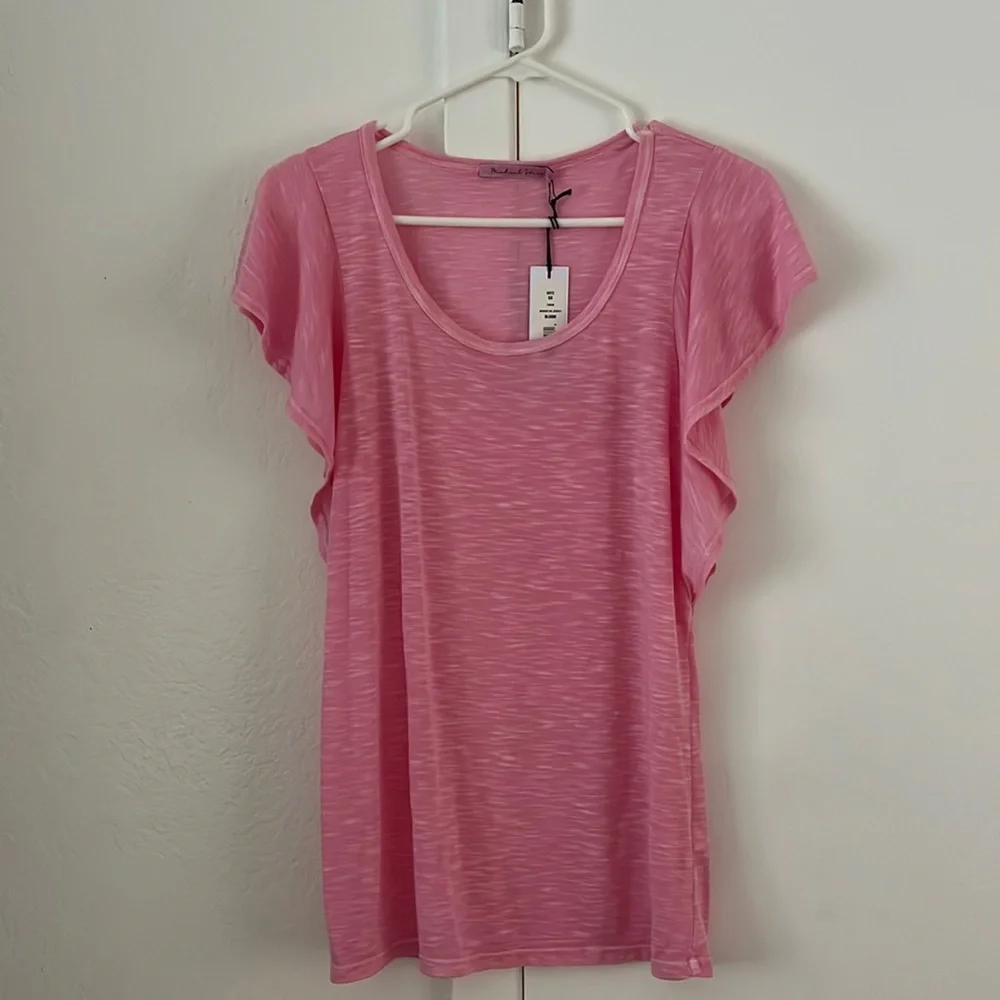Softest Heathered Pink Michael Stars Tee - Picture 1 of 5